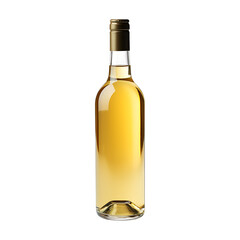 White wine bottle isolated on transparent background