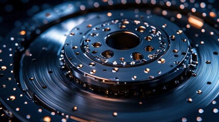 Detailed close-up of intricate mechanical components, featuring precision-engineered metal parts, highlighting complex design and manufacturing processes