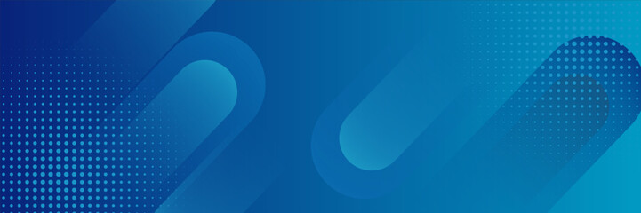 Modern dark blue abstract horizontal banner background with glowing geometric lines.Suitable for covers, brochures, presentations, flyers. vector