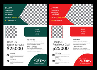 Charity Flyer it color is a red and green size is A4 Charity Flyer design and Fundraising banner  Fundraising Charity Flyer, Donation Banner, Charity flyer template