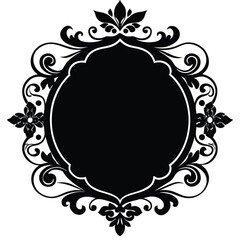 Antique scrollwork frame with royal floral embelli