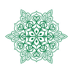 Intricate Green Leaf Mandala for  Decorative Use