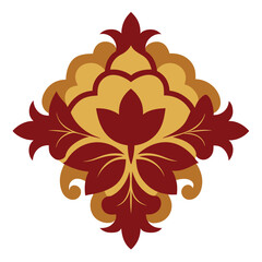 Baroque Flower Embellishment For Wine Labels - High Quality Vector Illustration for Decorative and Artistic Use
