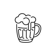 Beer mug icon. Simple foamy beer mug icon for social media, app and web design. Vector illustration.