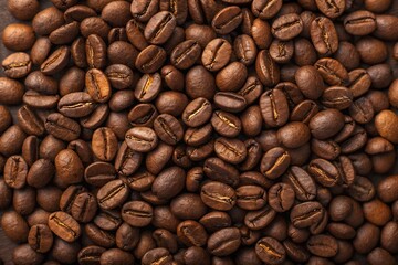 Fototapeta premium Detailed View of Freshly Roasted Coffee Beans