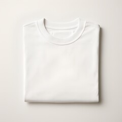Folded White Cotton T-Shirt Mockup Isolated on White