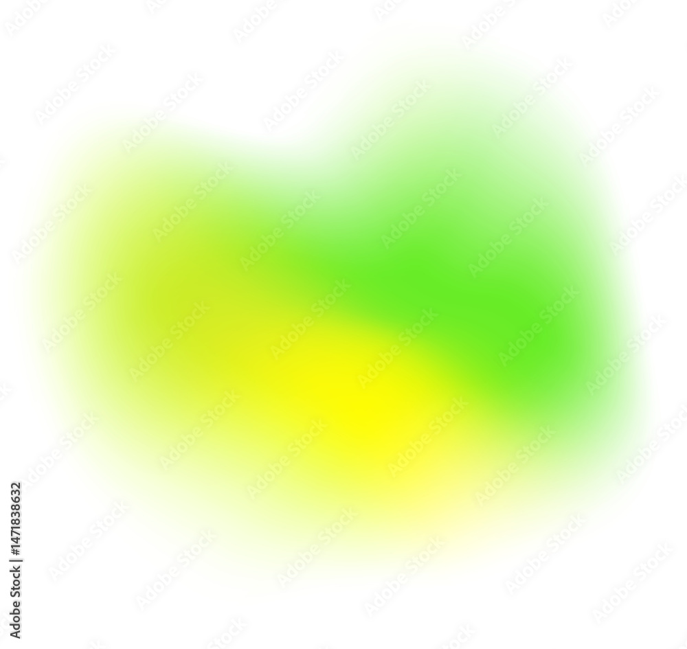 Poster abstract blurred green shape. mesh fluid liquid element. soft light holographic blob. neon blend vib
