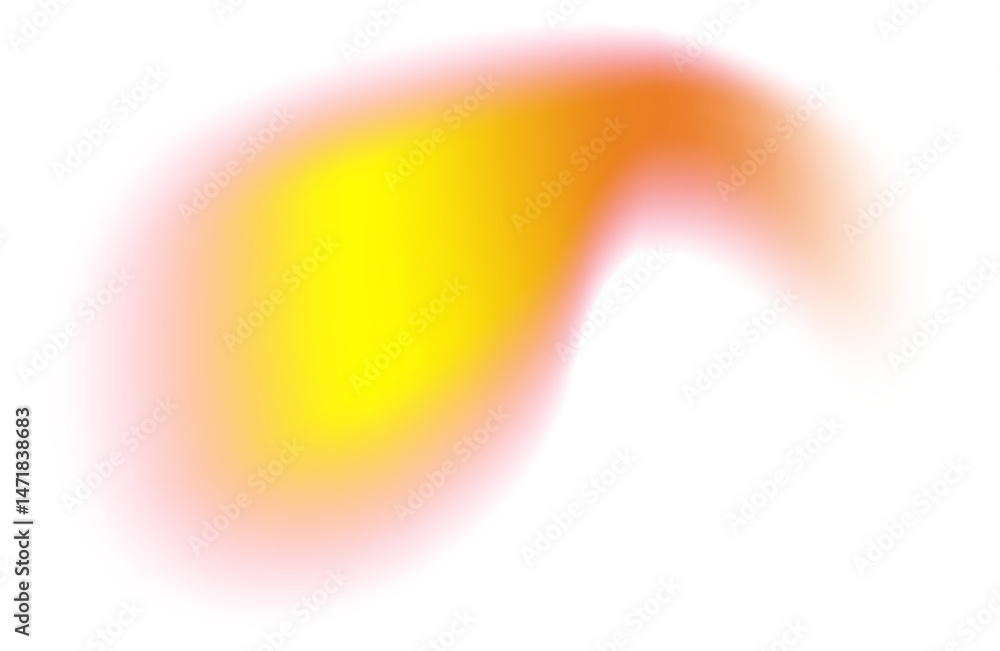 Poster abstract blurred orange shape. mesh fluid liquid element. soft light holographic blob. neon blend vi
