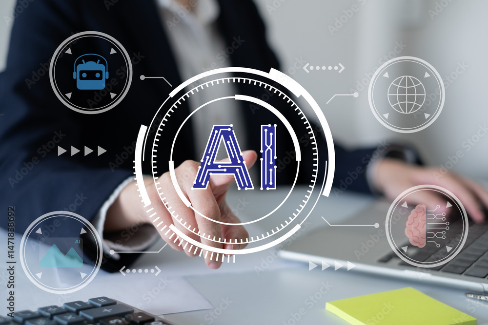 Poster artificial intelligence technology ai digital innovation image generation chatbot business dashboard