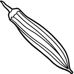 Okra outline vector