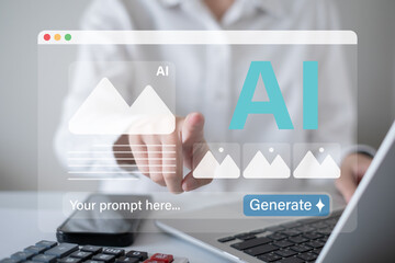 Artificial intelligence image graphic generate software digital technology prompt tool design...