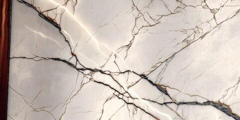 White Cracked Marble Texture Background - Luxury Stone Wall