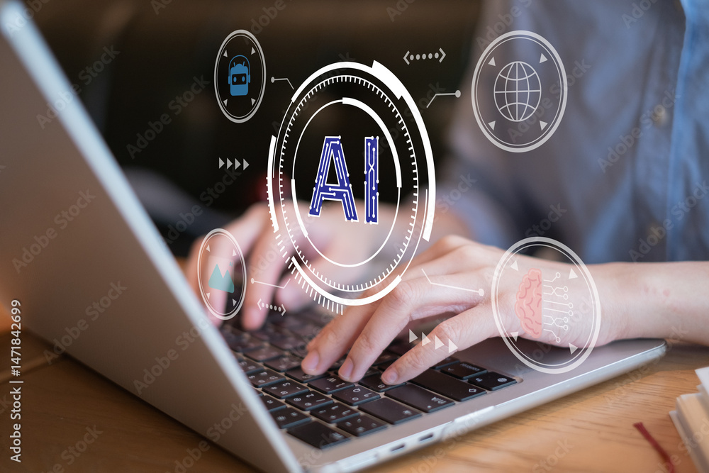 Poster artificial intelligence technology ai digital innovation image generation chatbot business dashboard