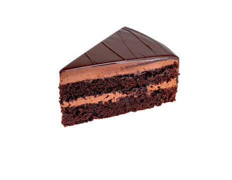Delicious Chocolate Cake Slice Isolated on Transparent Background Sweet Dessert - Powered by Adobe