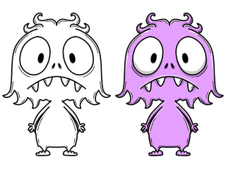 Monster Illustration, Ausmalbild, Ausmalen