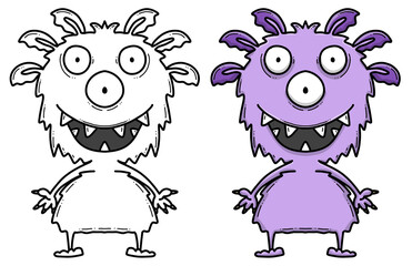 Monster Illustration, Ausmalbild, Ausmalen