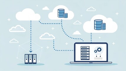 Cloud Computing Concept with Data Storage and Digital Connectivity
