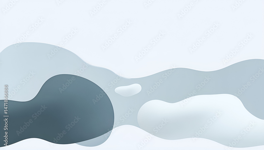 Poster modern abstract blue and white wavy layered background with fluid shapes and smooth gradients for wa