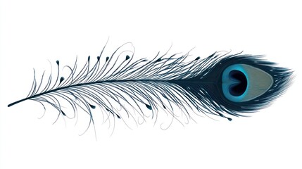 Obraz premium Detailed peacock feather illustration