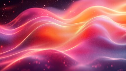 Obraz premium Retro Orange Synthwaves - Wavy lines in vintage orange and pink, 80s-inspired digital background