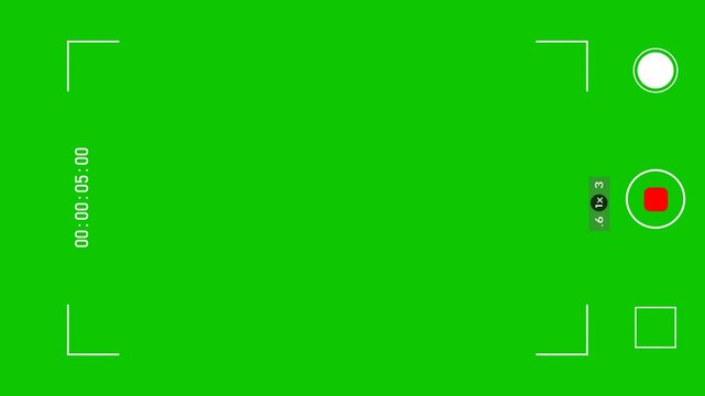 Vertical Smartphone Camera Recording Overlay with Timecode and Frame for Streaming and Video Footage 4k with alpha channel