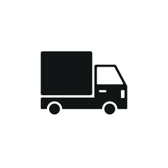 Delivery truck icon. Simple cargo truck icon for logistics service, shipping app, courier company, and warehouse interface. Vector illustration.