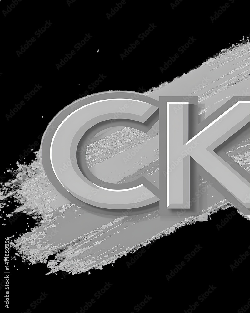 Fototapete c k letter-design-with-brush-stroke image -and-modern-3d-l (1) image ai generate