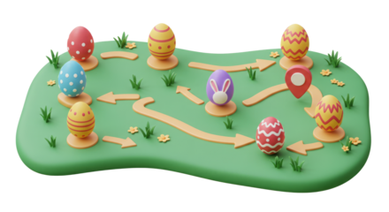Follow the path to find the Easter eggs!
