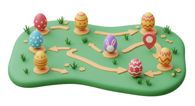 Follow the path to find the Easter eggs!