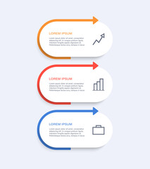 Vertical infographic template with three elements for business or marketing presentation slides