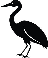 Fototapeta premium Black and White Heron – Flowing Line Art in Monochrome