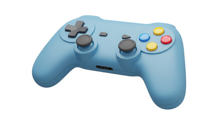 A light blue video game controller.