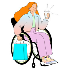 An Empowered Woman Sitting in a Wheelchair as She Delights in a Fresh Cup of Coffee