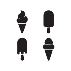 Ice Cream Silhouette Vector Set For Summer
