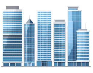 Modern city skyline with tall buildings