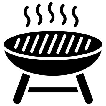 black barbecue grill with smoke clip art preview