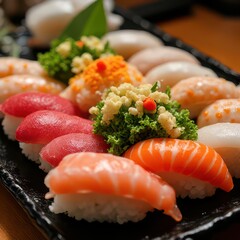 Assorted Nigiri Sushi Platter with Fresh Fish
