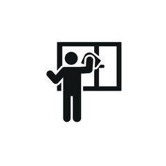 Window cleaning icon. Simple window cleaning icon for social media, app and web design. Vector illustration.