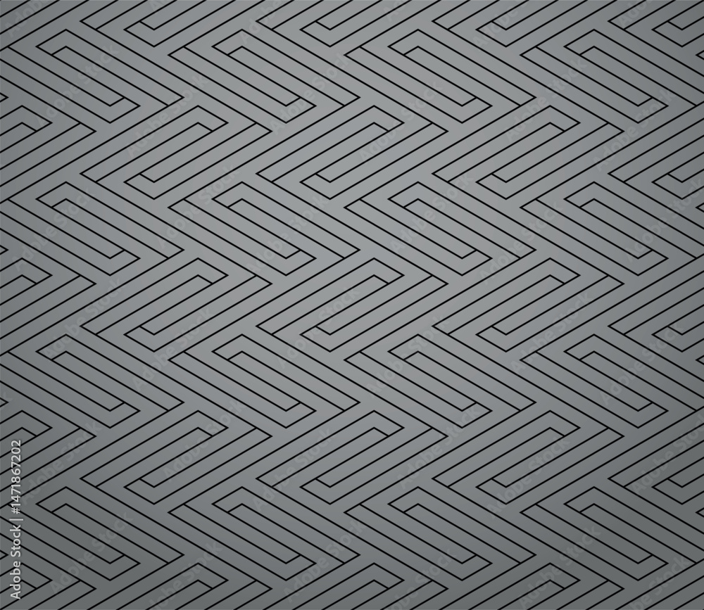 Aufkleber Abstract geometric pattern. A seamless vector background. Gray and black ornament. Graphic modern pattern. Simple lattice graphic design