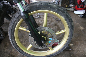 Newly Replaced Motorcycle Tires and Rims