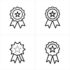 Award Ribbon with Star icon set