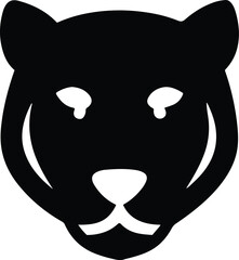 Obraz premium Minimal Black and White Tiger Face – Bold Animal Line Art