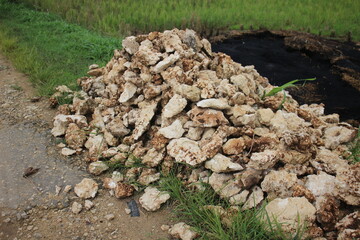 Stone Texture Project To Repair Damaged Roads in Village © Mamang Kalem