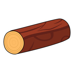 Cartoon Wooden Log Digital Vectors Illustration 