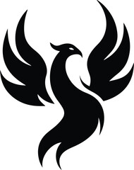 Obraz premium Phoenix in Tribal Tattoo Style – Bold Firebird Design