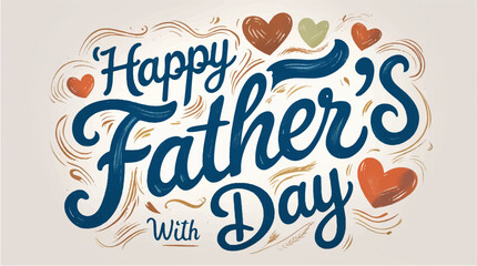 Happy father's day text design with celebration elements like vector art and a festive font for a holiday card