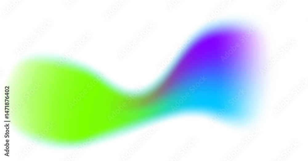 Aufkleber blurred colored shape. mesh fluid liquid abstract element. soft light holographic blob. neon blend v
