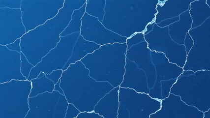 Abstract Crackled Texture Deep Blue Surface with White Veins