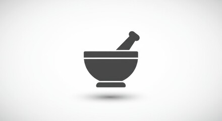 Mortar and pestle icon on white background