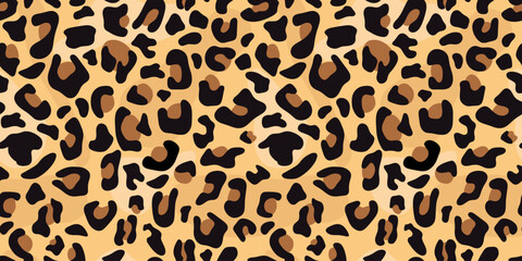 Leopard skin pattern. Vector seamless background with leopard fur spots. Stylish wild animal print for textiles, fashion,decor or backgrounds and design projects.